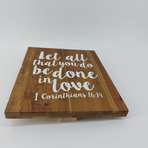 Wedding Religious Wooden Rustic Sign Corinthians 16:14 - Picture 3 of 10